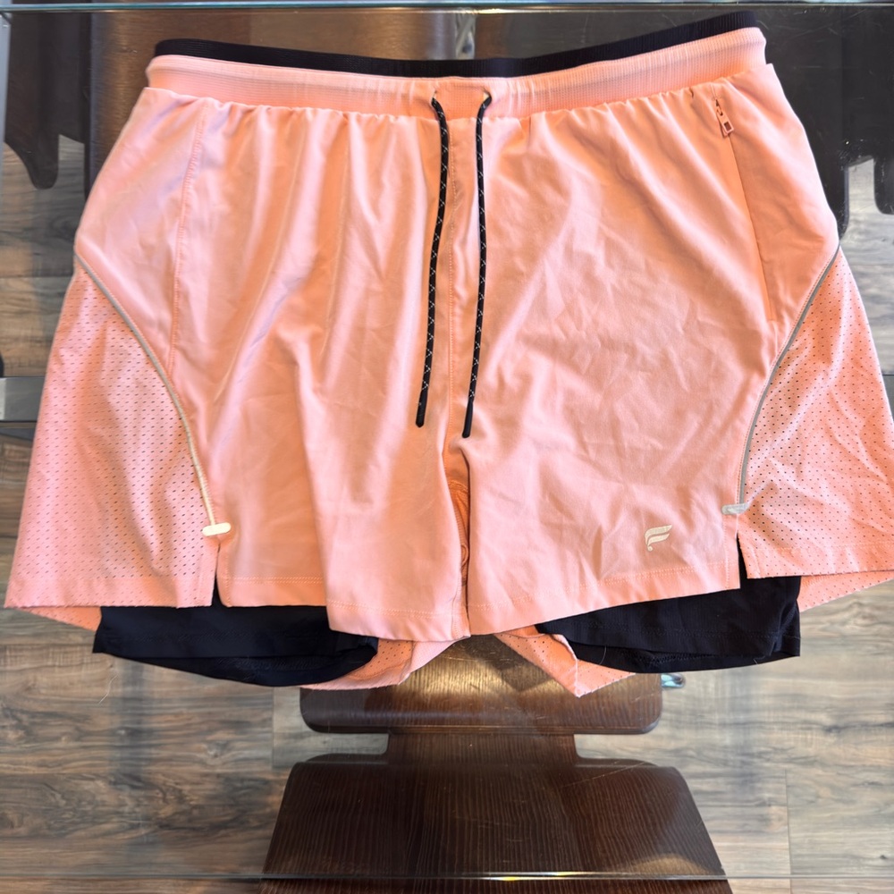 Men's Pink Athletic Shorts with Black Lining